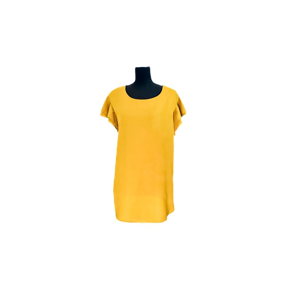 Milk & Honey Yellow Flutter Sleeve Blouse - Size 3X